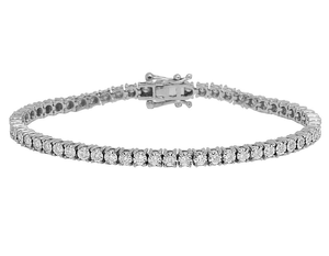 Bracelet tennis en or jaune avec diamants de laboratoire cultivés, 10K, coupe ronde classique, bijoux de luxe pour hommes et femmes - Product Image 4