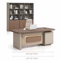 Ensemble de bureau de direction moderne Ekintop, table de patron en bois grainé avec armoire latérale et classeur pour bureau professionnel