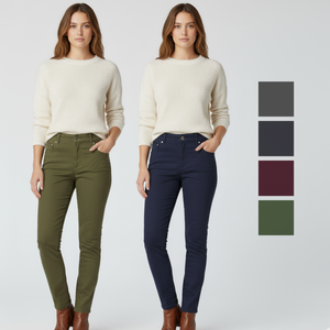 97% algodón 3% Spandex Stretch Twill transpirable pantalones lápiz de cintura alta para mujeres antiarrugas Oficina señora estilo liso teñido - Product Image 1