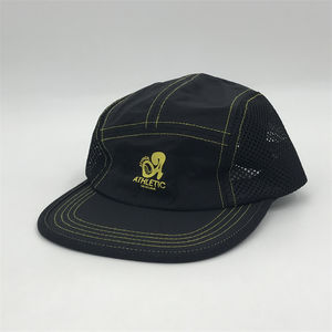 Chapeau 5 panneaux en nylon 100% avec logo imprimé personnalisé Chapeaux de sport en gros avec maille sur le dessus et le côté - Product Image 5