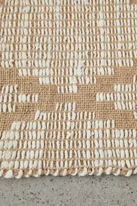 Tapis de tissage plat tressé en jute réversible écologique de haute qualité Tapis tissé Jacquard fait main de qualité supérieure Tapis tissé naturel - Product Image 2