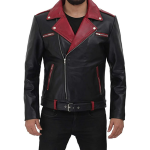 Chaqueta de Cuero Genuino para Hombre, Chaqueta de Motociclista |   Proveedor Mayorista de Ropa Exterior de Moda Premium |   Fábrica Personalizada OEM ODM - Product Image 1