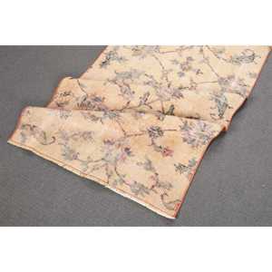 Turkish Rug 2.1x4.9 ft Small Rug <b>Brown</b> Southwestern <b>Wool</b> Eco-Friendly Patchwork Latex Backing Medium Pile Vintage Rug - Product Image 4