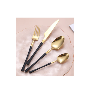 Wholesale Stainless Steel <b>Gold</b> <b>cutlery</b> Set Mirror Polished Flatware Utensils Set pvd handle - Product Image 5
