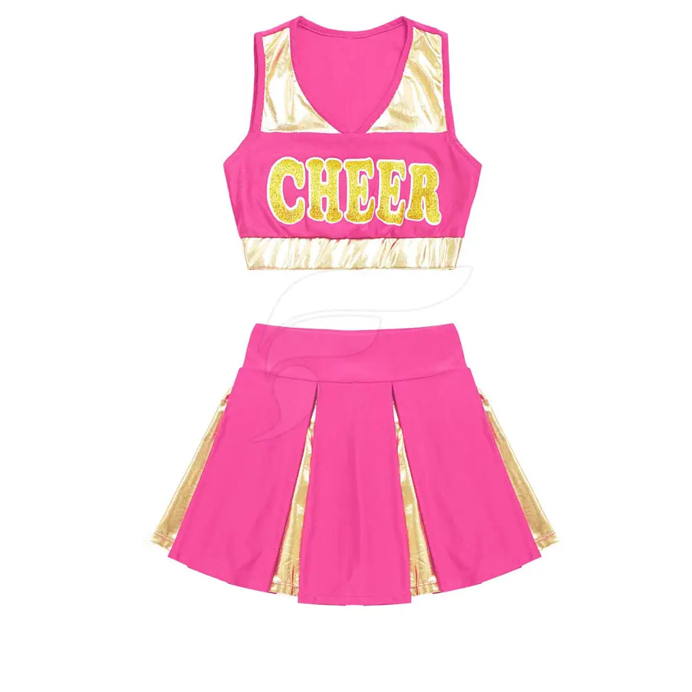 Vlam One Stop Op Maat Gemaakte Cheerleading Uniform Cheerleading Performance Set Cheerleading Bowtie Rugzakschoenen