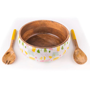 Kitchenware <b>Mango</b> <b>Wood</b> <b>Bowl</b> Round Shaped Meena for Serving Mixing Salad <b>Bowl</b> Handmade Customized Size Fruit <b>Bowl</b> - Product Image 2