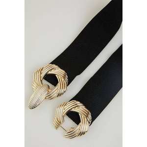 Ceinture élastique pour femme avec boucle en alliage d'or - Product Image 2