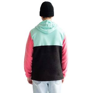 Sweat à capuche en polaire lourd Logo personnalisé imprimé fermeture éclair disponible en gros Sweat à capuche patchwork personnalisé - Product Image 5