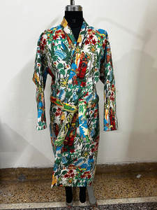 Manteau long matelassé imprimé multicolore pour femme, veste d'hiver enveloppante, fabricant - Product Image 3