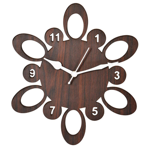 Wooden Decorative Design <b>Clock</b> Living Room Dark Chocolate Color Wall Silent <b>Bedroom</b> Wall Home Decor <b>Clock</b> - Product Image 1