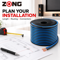 Câble de haut-parleur HiFi ZONG 4Core RCA, conducteur en cuivre pur, gaine en PVC, 2,5 mm, faible bruit, usage professionnel en studio et en voiture, bobine de 100 m