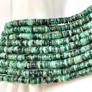 Pierre précieuse émeraude verte naturelle taille de coupe 6-8mm perles brin perles à facettes de qualité supérieure pierre précieuse de guérison pour la fabrication de bijoux - Product Image 6