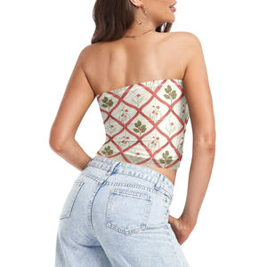 เสื้อเกาะอกพิมพ์ลายสำหรับผู้หญิงเสื้อเกาะอกพิมพ์ลายคริสต์มาสแบบไร้ตะเข็บเสื้อออกกำลังกายเล่นโยคะชุดกีฬาวิดพื้นสำหรับใส่ออกกำลังกาย - Product Image 4