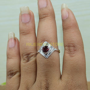 Top Quality Red Garnet <b>Ring</b> 925 Sterling Silver <b>Statement</b> <b>Ring</b> Handmade Design <b>Ring</b> Gemstone <b>Ring</b> Garnet Jewelry Christmas Gift - Product Image 4