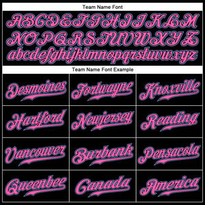 Camiseta de Béisbol Personalizada con Rayas Negras, Botones Rosas y Blancos, Nombre y Número del Equipo, Uniforme Deportivo para Hombre - Product Image 4