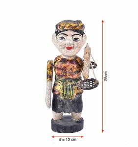 Artículos de decoración de interiores Tipo de artesanía Pcs Embalaje Títere de agua tradicional Tía que lleva 2 cestas en el agujero de bambú Vietnam - Product Image 1