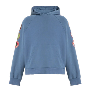 Sudadera con capucha coreana de algodón grueso de invierno, estilo oversize, con bloques de color y empalmes, lavado ácido, corte holgado, personalizada, para hombre, al por mayor - Product Image 1