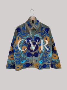 Manteau brodé floral de style chinois, col mandarin, manches longues, grande taille, vêtements d'extérieur pour femmes, automne, look décontracté vintage - Product Image 1