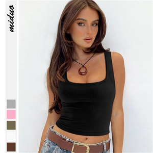 Summer New Casual Sexy Y2k Sport Women's Ribbed <b>Sweater</b> Crop Top with Front Embroidery - Product Image 1
