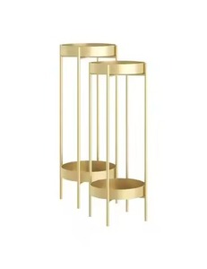 Macetas de metal dorado con soporte hechas a mano, macetas decorativas para interior, exterior, balcón y uso en el jardín, novedad - Product Image 5
