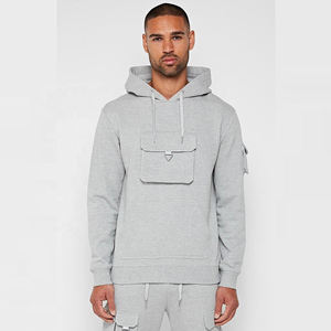 Sudadera con capucha de ropa atlética de gran tamaño con estilo para hombre, jersey de lana de algodón, temporada de invierno, patrón sólido a granel - Product Image 2