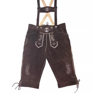 Pantalon en cuir allemand bavarois Oktoberfest style cerf doré taille moyenne personnalisable - Product Image 4