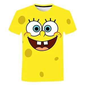 Venda quente Novo engraçado Piestars e SpongeBobs 3D-Camisa Dos Homens mulheres menino menina Tshirt Casual Esporte Top Tees tee