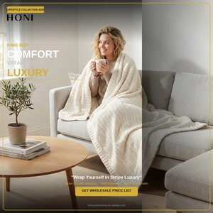 420gsm Luxury Soft Textured Fleece Blanket 100% Polyester Chenille Bed <strong>Throw</strong> with OEKO-TEX Certificate - Product Image 3