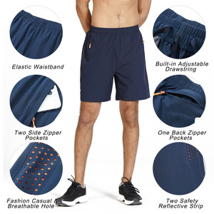 Vêtements de sport athlétiques pour hommes Shorts de sport respirants anti-rides Shorts d'entraînement en coton polaire à séchage rapide Motif solide - Product Image 6