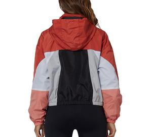 Chaqueta Cortavientos Impermeable con Logotipo Personalizado para Mujer, Cuello Alto, Talla Grande, Chaqueta Cortavientos de Nailon con Capucha y Bloques de Color para Exteriores - Product Image 2