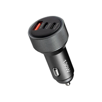 Adaptador de cargador de coche USB C de 130W con 3 puertos, carga rápida de 3,0 W para iPhone 17 compatible con dispositivos de 30W QC 100 de W