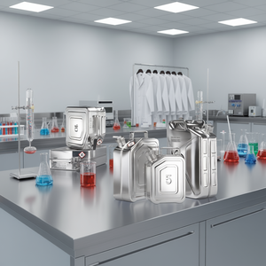 Bidons de sécurité en acier inoxydable Burkle GmbH avec bec verseur de dosage précis, pour usage industriel et en laboratoire, flacons de laboratoire - Product Image 3