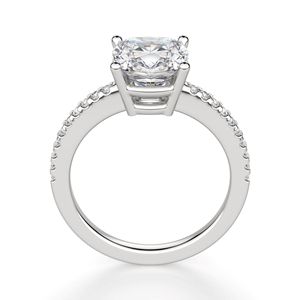 Bague de fiançailles en diamant taille coussin pour femme - Product Image 2