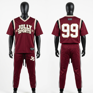 Ensemble pantalon et maillot en mesh polyester 180 GSM pour homme, couleur marron, blanc, noir, avec logo personnalisé, vêtements de sport - Product Image 1