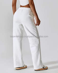 กางเกงวอร์มเอวสูงสำหรับผู้หญิงกางเกงออกกำลังกายเอวยางยืดระบายอากาศได้ทรงหลวมวิ่งบนท้องถนนผ้าแคนวาสสำหรับกีฬาฤดูหนาวตามสั่ง - Product Image 2