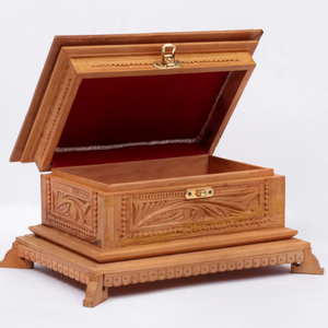 Caja de Joyería de Madera Pulida Ecológica Hecha a Mano con Tallados Intrincados - Regalo para Bodas, Aniversarios o Cumpleaños - Product Image 3