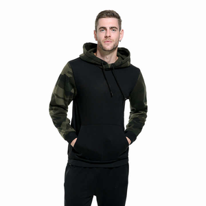 Sudadera con capucha para hombre de calidad superior 100% algodón polar ropa de calle camuflaje Patchwork logotipo personalizado OEM pulóver sudadera para invierno - Product Image 4