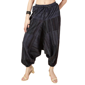 Pantalones Harem de cintura alta de algodón 100% para mujer, pantalones holgados de lona suaves y transpirables, cómodos, ecológicos, nepalíes para invierno - Product Image 1