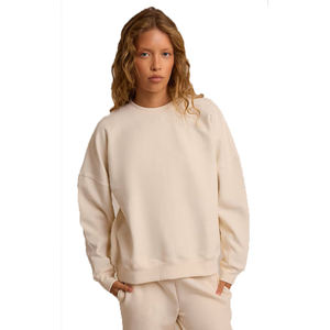 เสื้อสเวตเตอร์คอกลมของผู้หญิงเสื้อสเวตเชิ้ตคอลูกเรือแบบสวมหัวผ้าคอตตอนอุ่นแบบคลาสสิกเสื้อกันหนาวสำหรับฤดูหนาวโลโก้แบบกำหนดเอง - Product Image 4