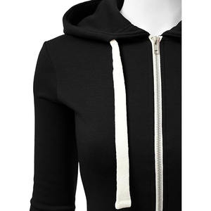 เสื้อฮู้ดผู้ชายสีดำคลาสสิก ปี 2025/2026 ผ้าฝ้ายฟลีซ 100% สำหรับฤดูหนาว ย้อมสีเรียบ ระบายอากาศ แห้งเร็ว มีกระเป๋า ทรงปกติ สวมใส่สบาย - Product Image 5