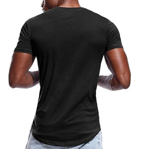 Camiseta con cuello en V profundo para hombre, camiseta de manga corta de secado rápido personalizada con estampado gráfico de poliéster para hombre - Product Image 5
