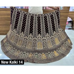 Elégant Designer Lourd Jarkan Pâte de Coupe Rajwadi Double Can Long Choli Dupatta Butti Bordure Travail Velours Lehenga Eté Hiver - Product Image 1