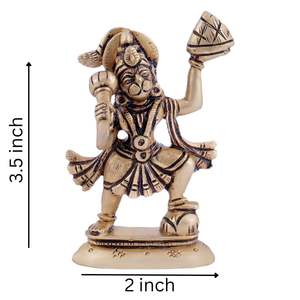Bajrangbali bahagwan รูปปั้นทองเหลืองสำหรับ pooja | ความสูง3.5นิ้ว - Product Image 2