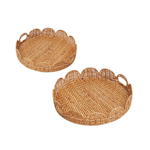 Plateau alimentaire en rotin tissé vietnamien fait à la main de qualité supérieure servir de la nourriture et des fruits, ou décoration de la maison à bon prix d'usine personnalisation - Product Image 1