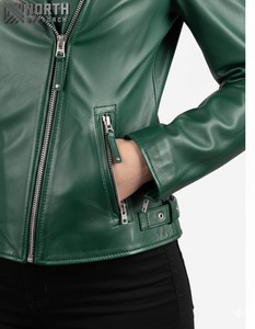 Vestes en cuir véritable personnalisées de la meilleure qualité pour femmes Veste en cuir nappa de mouton à la mode pour femmes Veste en cuir personnalisée - Product Image 5