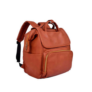 Custom Designer Waterproof Solid Luxury Leather Diaper <b>Changing</b> Backpack Casual Sports <b>Bag</b> with Old Diaper <b>Bag</b> Features - Product Image 2