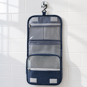 Bolsa de Aseo Colgante Azul Marino con Separación para Artículos Secos y Húmedos, Bolsa de Viaje con Gancho y Gran Capacidad - Product Image 2