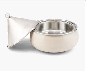 Calentador de alimentos con acabado mate recubierto de polvo de acero inoxidable y metal de hierro de nuevo diseño moderno al por mayor, cazuela de frotamiento - Product Image 2