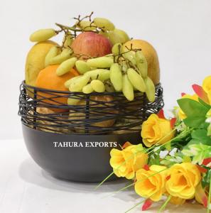 Bold Elegant Fruit Holder Crafted In Strong Iron With Sleek Stylish Durable Graceful Refined Vintage Classic Fruit Basket <b>Cage</b> - Product Image 4
