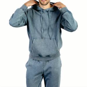 Producto al por mayor chándal lavado con ácido de alta calidad personalizable Color sólido transpirable estilo de invierno chándal para hombres - Product Image 4